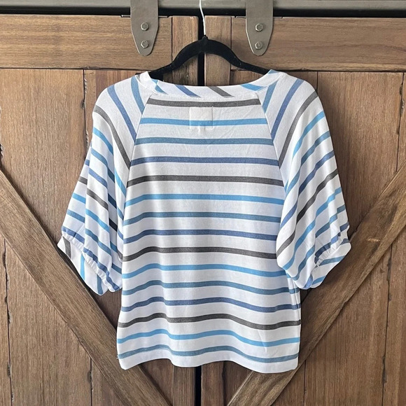 Chaser Blue and Gray Striped Short Sleeve Tee - Picture 2 of 3